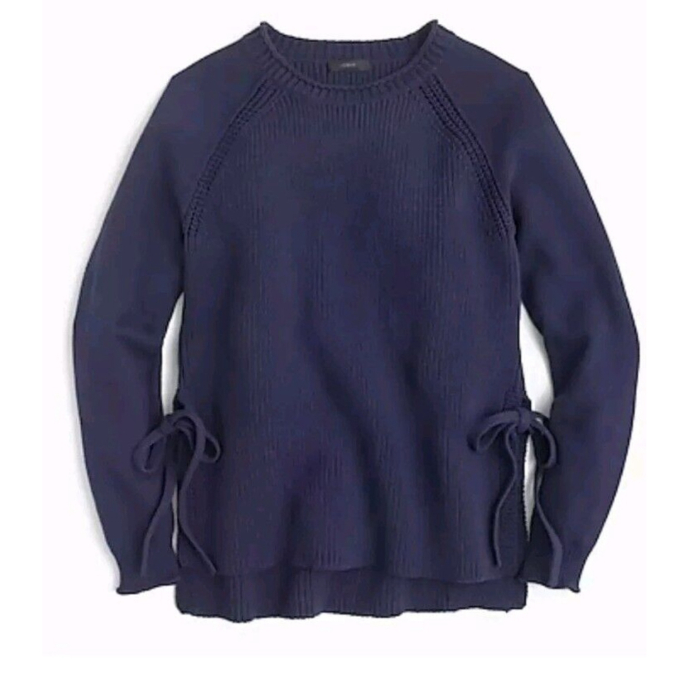 J Crew Ribbed Crewneck Sweater Ink Blue Size XS